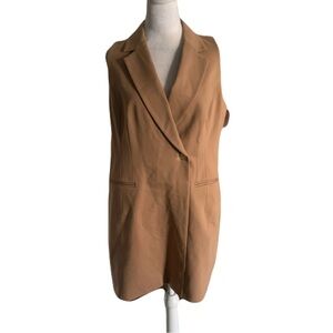 NWT Spanx Women’s Large Tan Sleeveless Ponte Vest Dress Figure Flattering